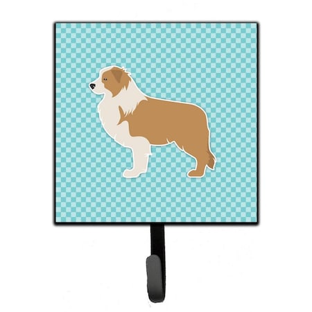 Jensendistributionservices Red Border Collie Checkerboard Blue Leash or Key Holder MI1711108